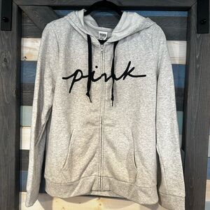 PINK Victoria's Secret Gray Zip-Up Hoodie